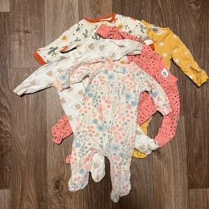 👶💕 Gerber Baby Girl Bodysuits | 0–3 Months | Set of 5